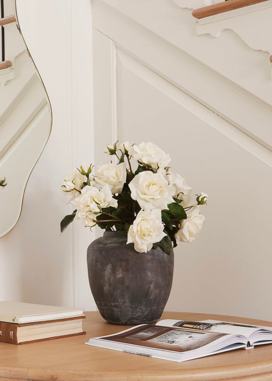 Cream White Real Touch Juliet English Rose - 22"