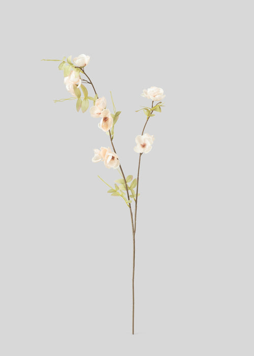 Soft Pink Peach Artificial Quince Blossom Branch - 35.25"