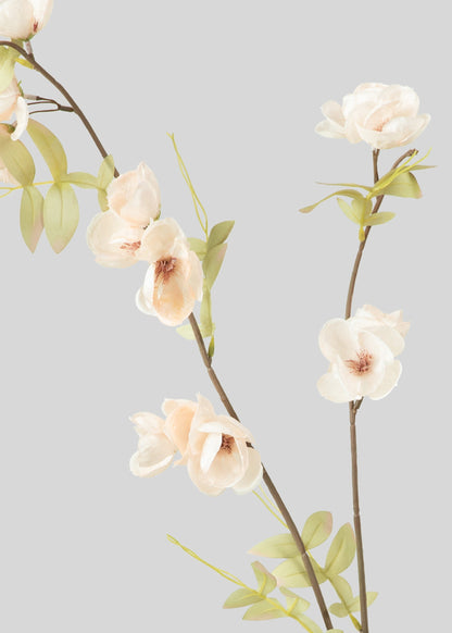 Soft Pink Peach Artificial Quince Blossom Branch - 35.25"