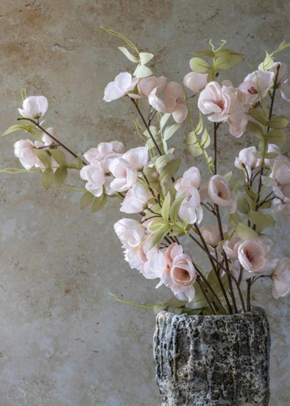 Soft Pink Peach Artificial Quince Blossom Branch - 35.25"