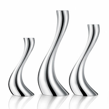 GOIFVORO™ Fluid Curve Metal Candle Holders – Sculptural Taper Candle Holder Set of 3