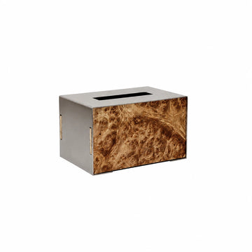 GOIFVORO™ Luxury Stainless Steel & Burl Wood Tissue Box Cover