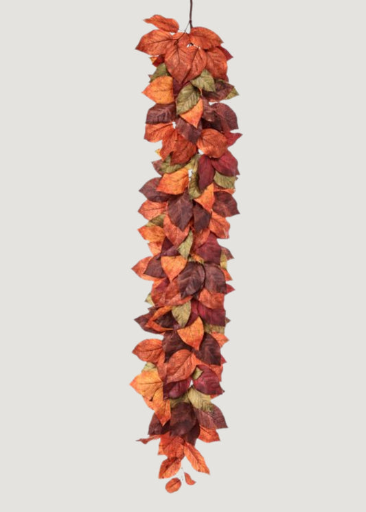 Artificial Salal Leaf Garland in Mixed Fall Hues - 48"