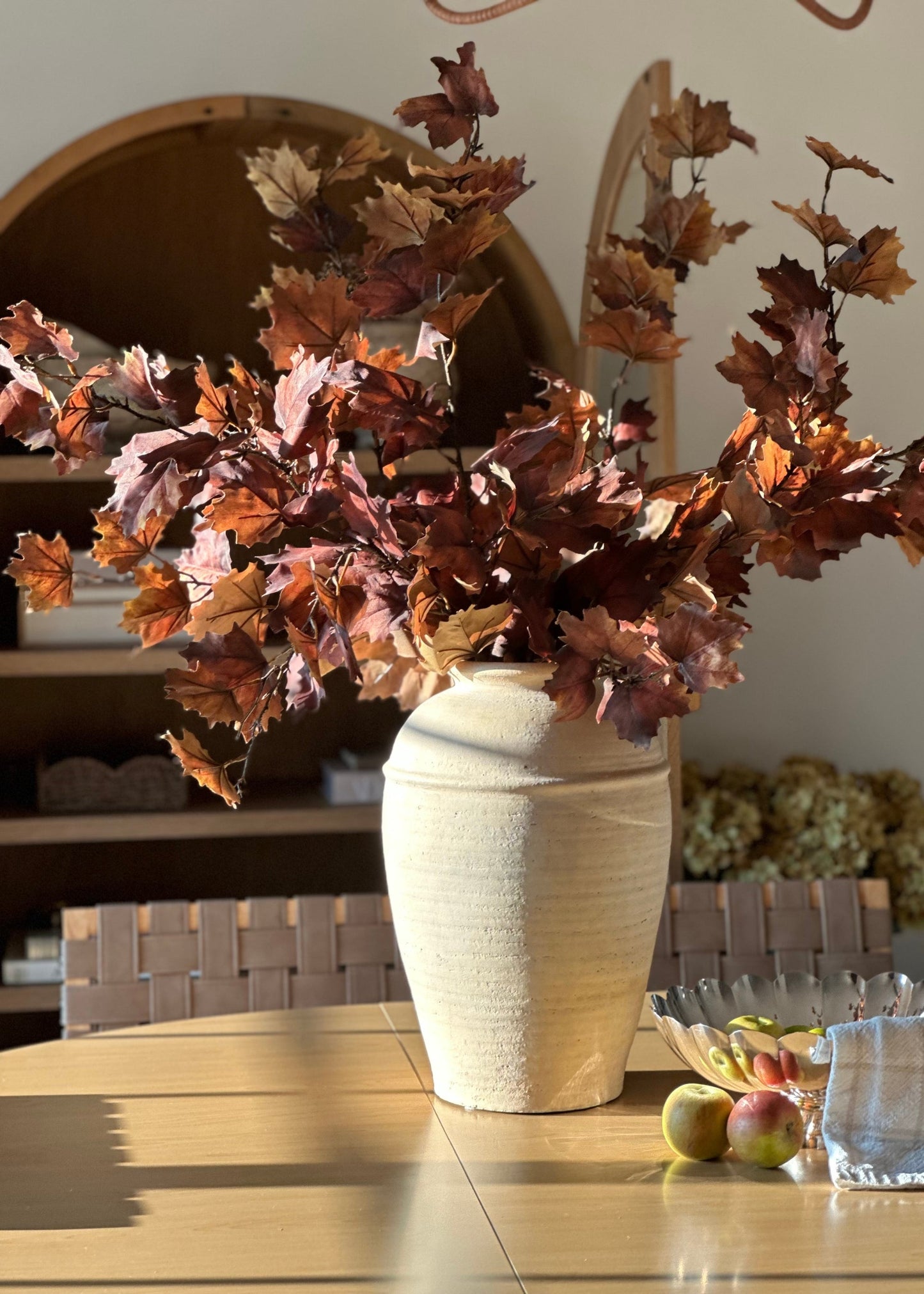 Nutmeg Brown Artificial Tall Maple Leaf Fall Branch - 47"