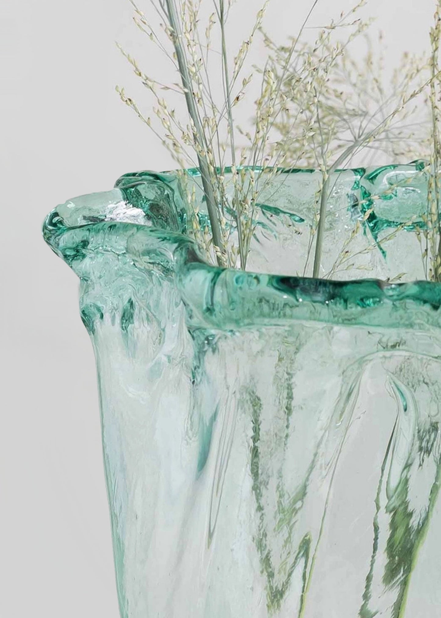 Tall Recycled Glass Vase in Green - 13.75"
