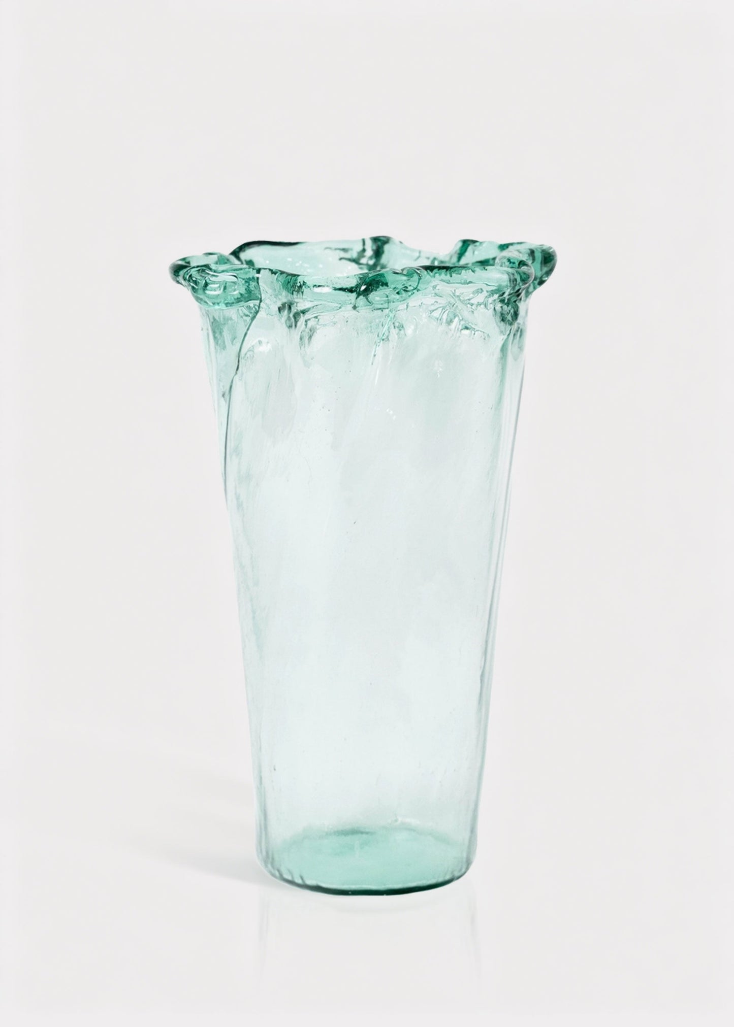 Tall Recycled Glass Vase in Green - 13.75"