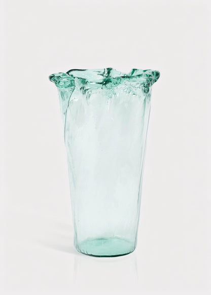 Tall Recycled Glass Vase in Green - 13.75"