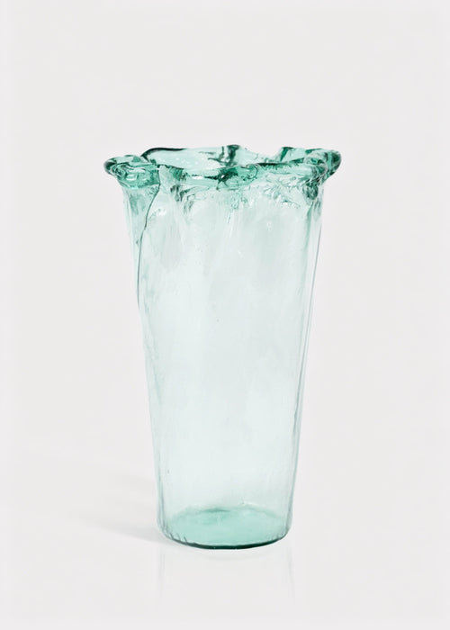 Tall Recycled Glass Vase in Green - 13.75"