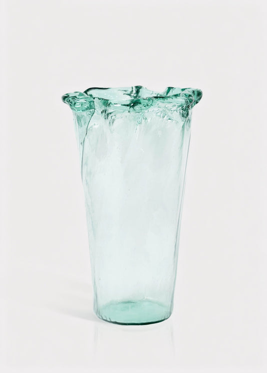 Tall Recycled Glass Vase in Green - 13.75"