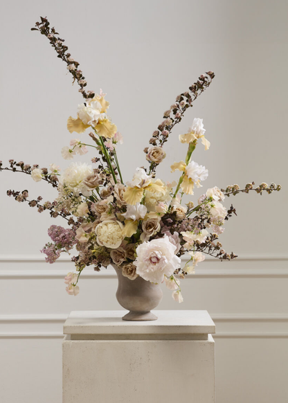 Wallace Urn Ceramic Vase in Whitewashed Mauve Tan - 8"