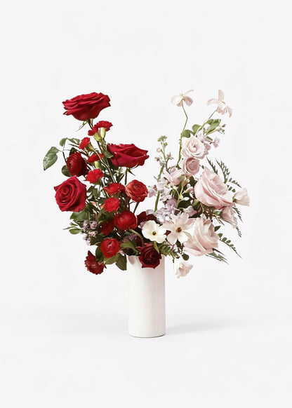 Glossy White Cylinder Ceramic Brooklyn Vase - 8"