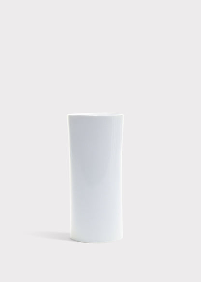 Glossy White Cylinder Ceramic Brooklyn Vase - 8"