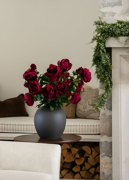 Afloral™ Edie Stoneware Vase in Matte Slate- 10.75"