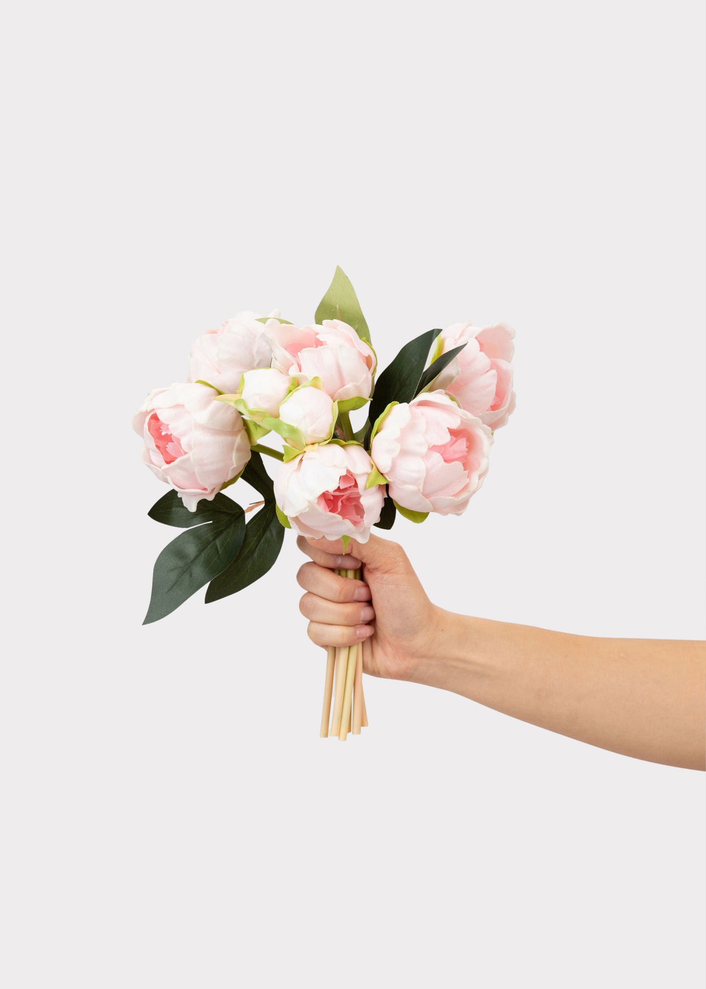 Case of 10 Pink Real Touch Peony Flower Bundles - 10.5"