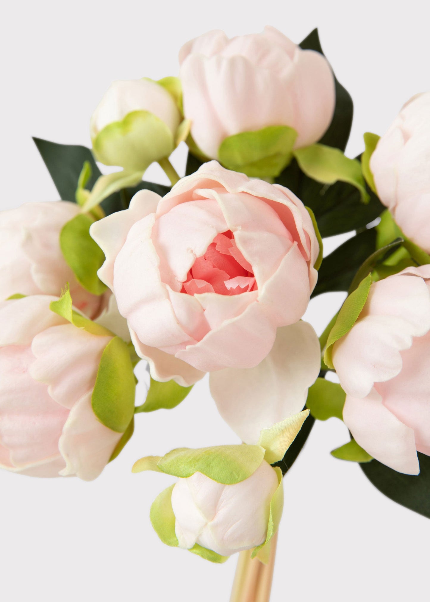 Case of 10 Pink Real Touch Peony Flower Bundles - 10.5"