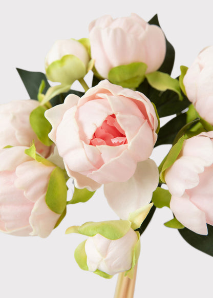 Case of 10 Pink Real Touch Peony Flower Bundles - 10.5"