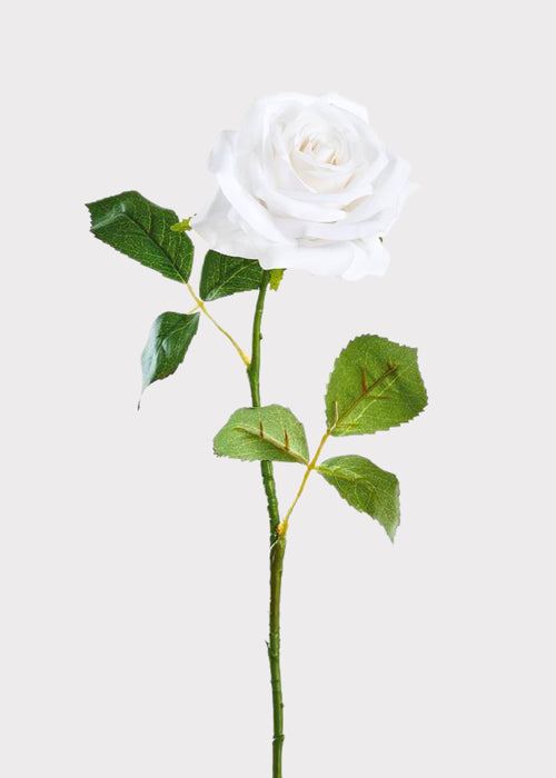 Real Touch Rose Artificial Flower in Cream White - 21.5"