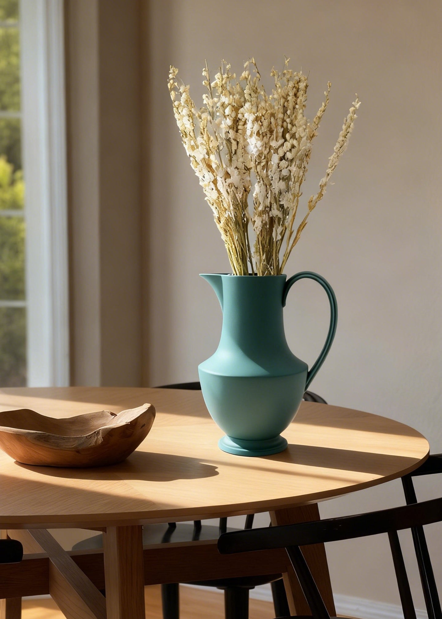 Sir/Madam Verdant Green Large Stoneware Pitcher Vase - 12"