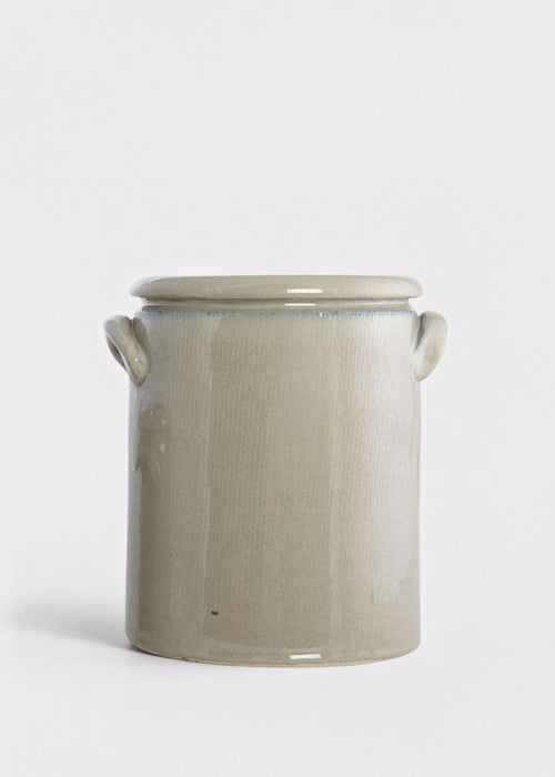 Glossy Clay French Crock in Sand - 9.25"