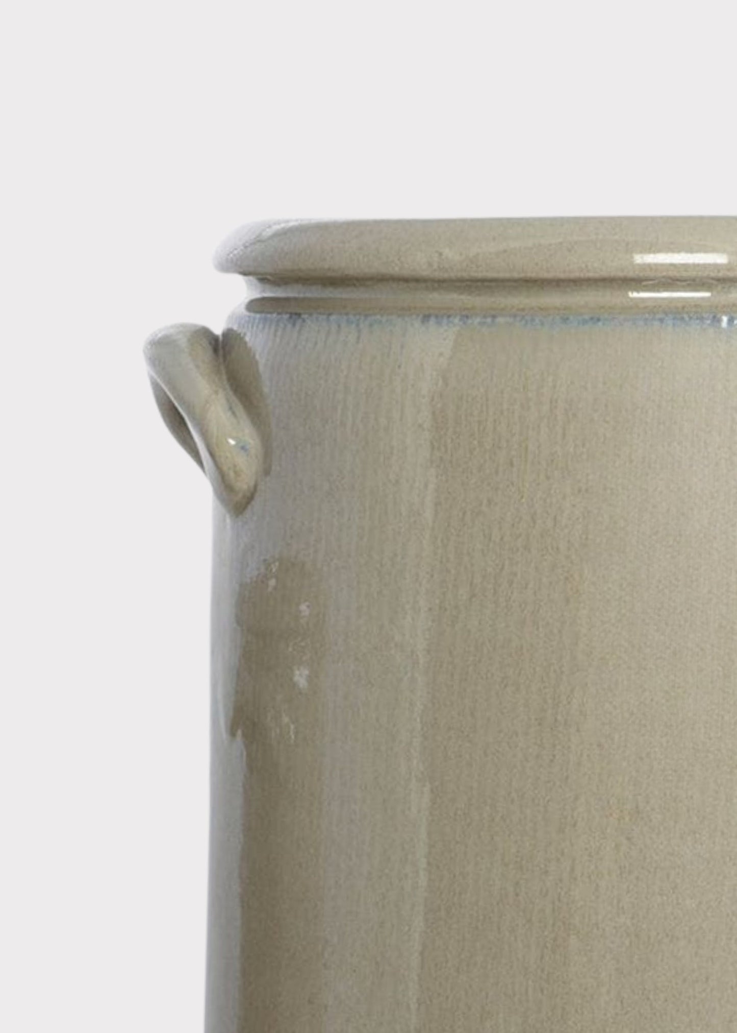 Glossy Clay French Crock in Sand - 9.25"