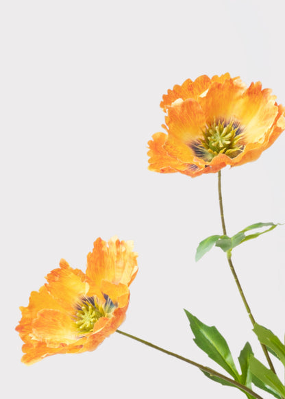 Artificial Poppy Flowers in Orange - 27"