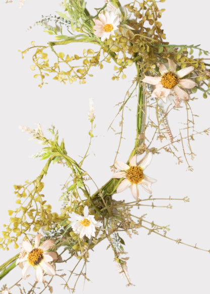 Artificial Wildflower Garland in Pale Pink - 72"