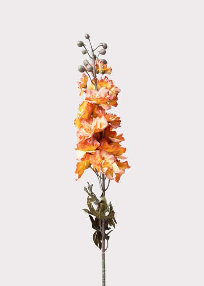 Dried Look Artificial Larkspur Flower in Orange and Pink - 31.5"