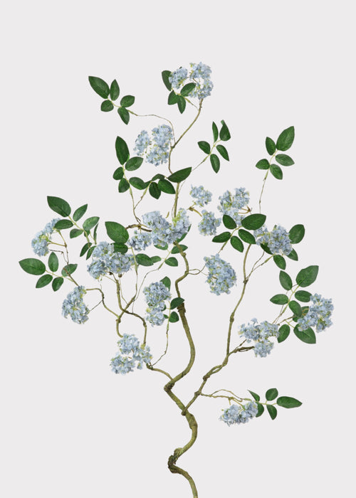 Artificial Spring Blossom Flower Branch in Blue - 41"