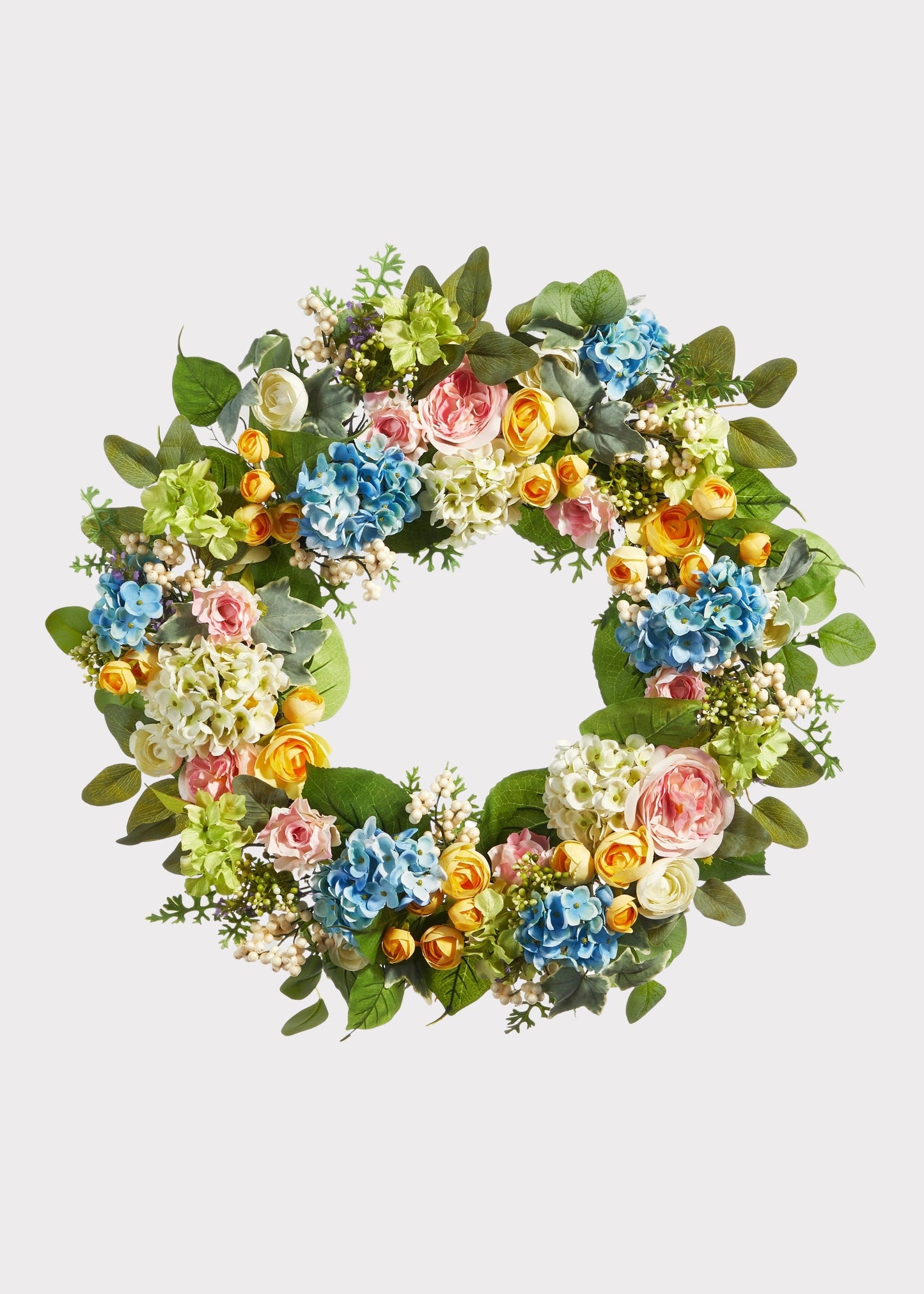 Fake Flower Spring Blooming Wreath - 26"