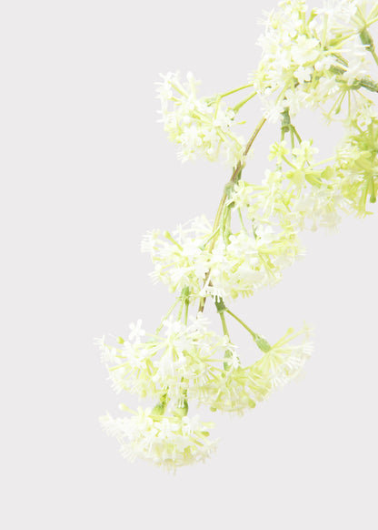 Faux Laurel Hanging Flower Branch in White - 30"