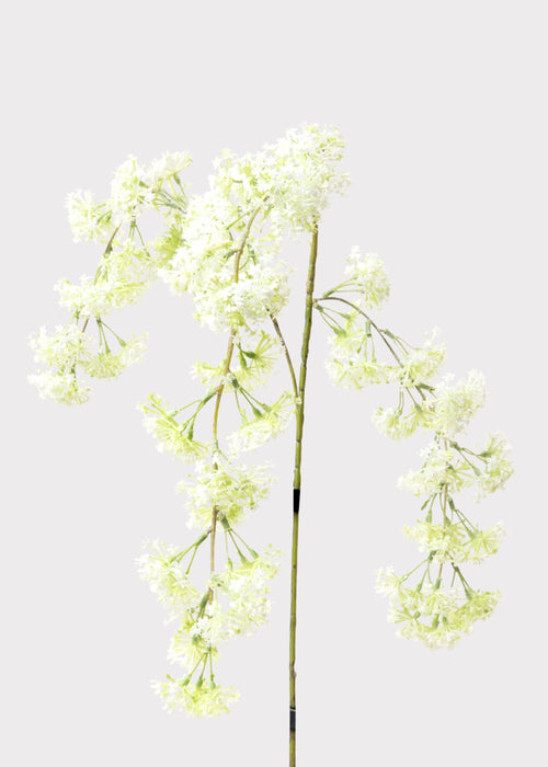 Faux Laurel Hanging Flower Branch in White - 30"