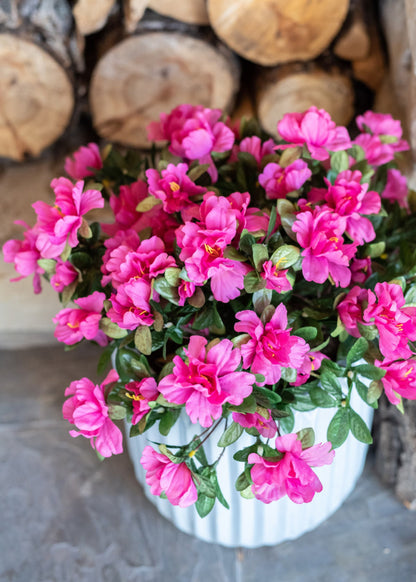 UV Treated Indoor/Outdoor Fake Azalea Hanging Bush - 24"