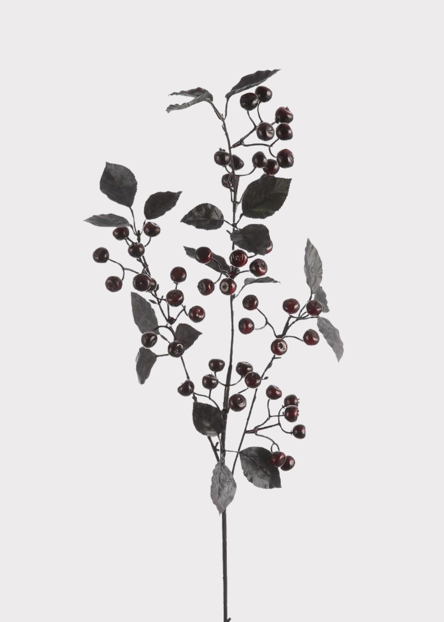 Dark Plum and Black Artificial Berry Branch - 35"