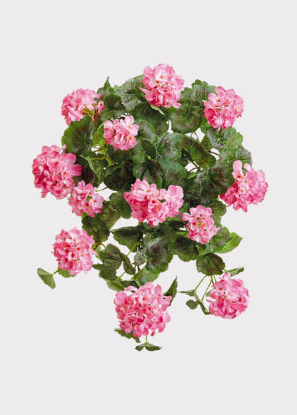 Pink Fake Geranium Indoor/Outdoor Water Resistant Bush - 22"