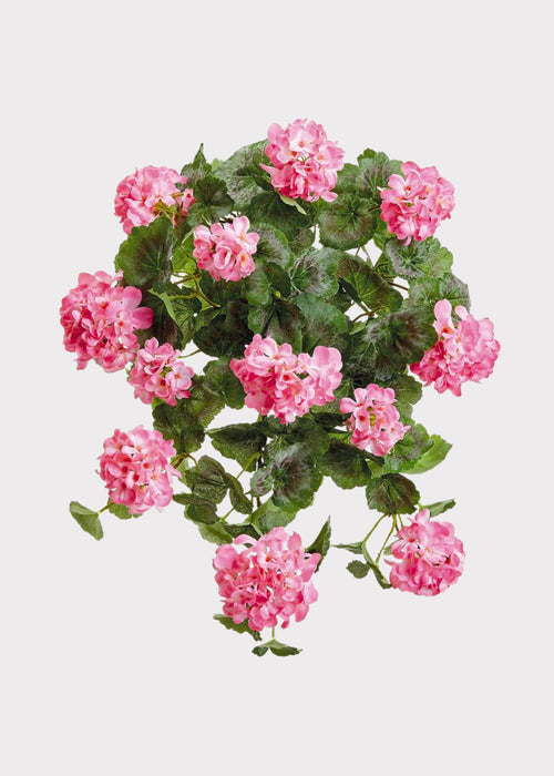 Pink Fake Geranium Indoor/Outdoor Water Resistant Bush - 22"