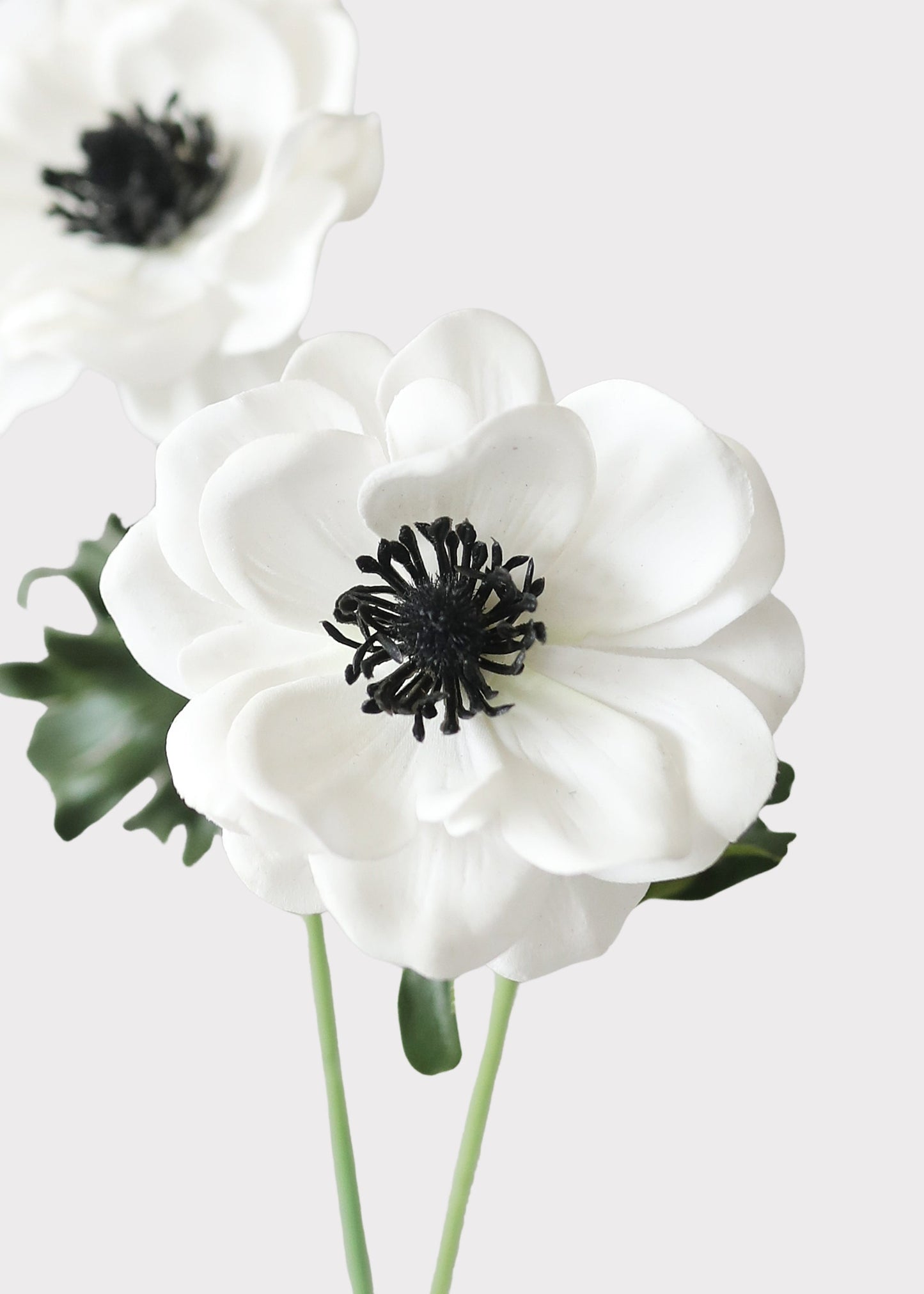 White Anemone Real Touch Fake Flower - 14"