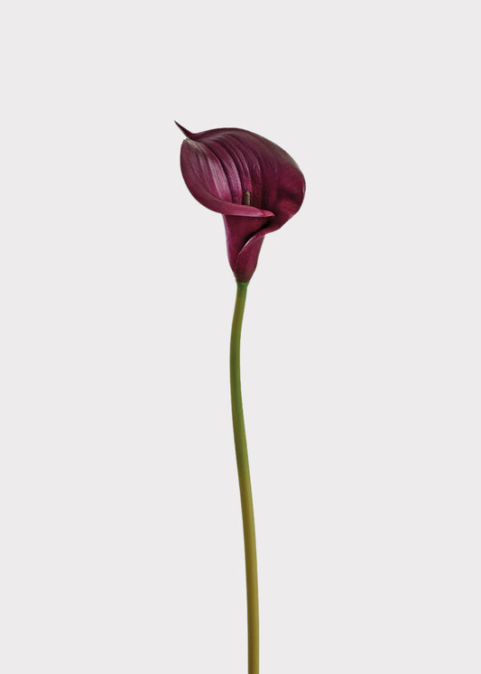 Plum Purple Artificial Calla Lily Real Touch Flower - 33"