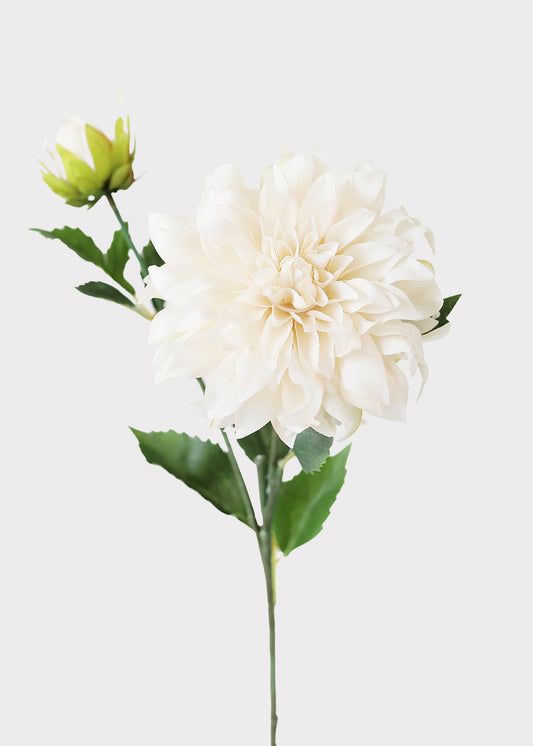 Ivory Artificial Dahlia Flower - 19.5"