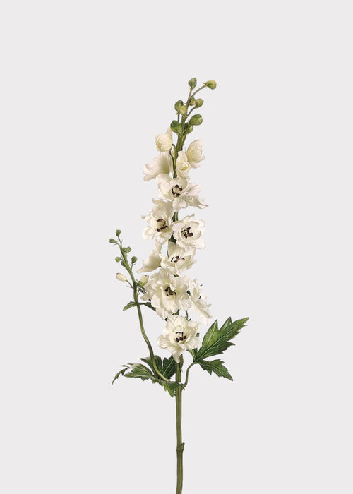 Tall Cream Artificial Delphinium Wildflower Stem - 35"