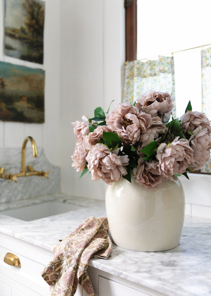 Artificial Peony Flower in Mauve Beige - 18.5"