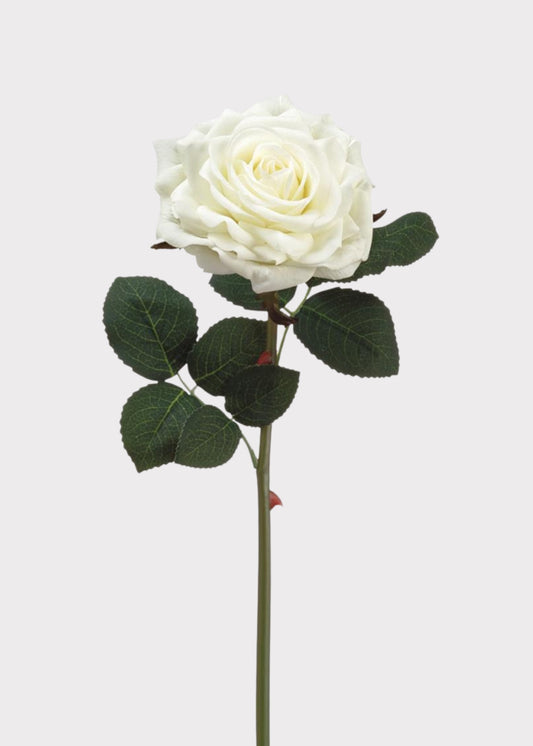 White Real Touch Rose - 12"
