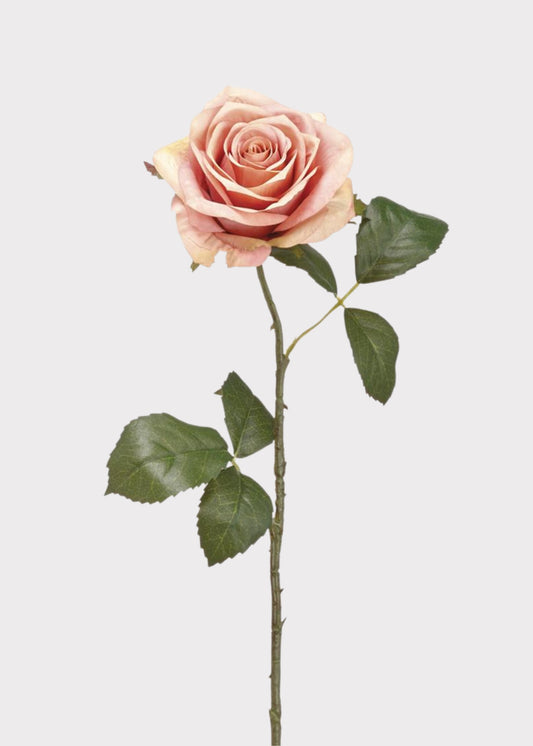 Sunset Pink Silk Rose Flower - 21.5"