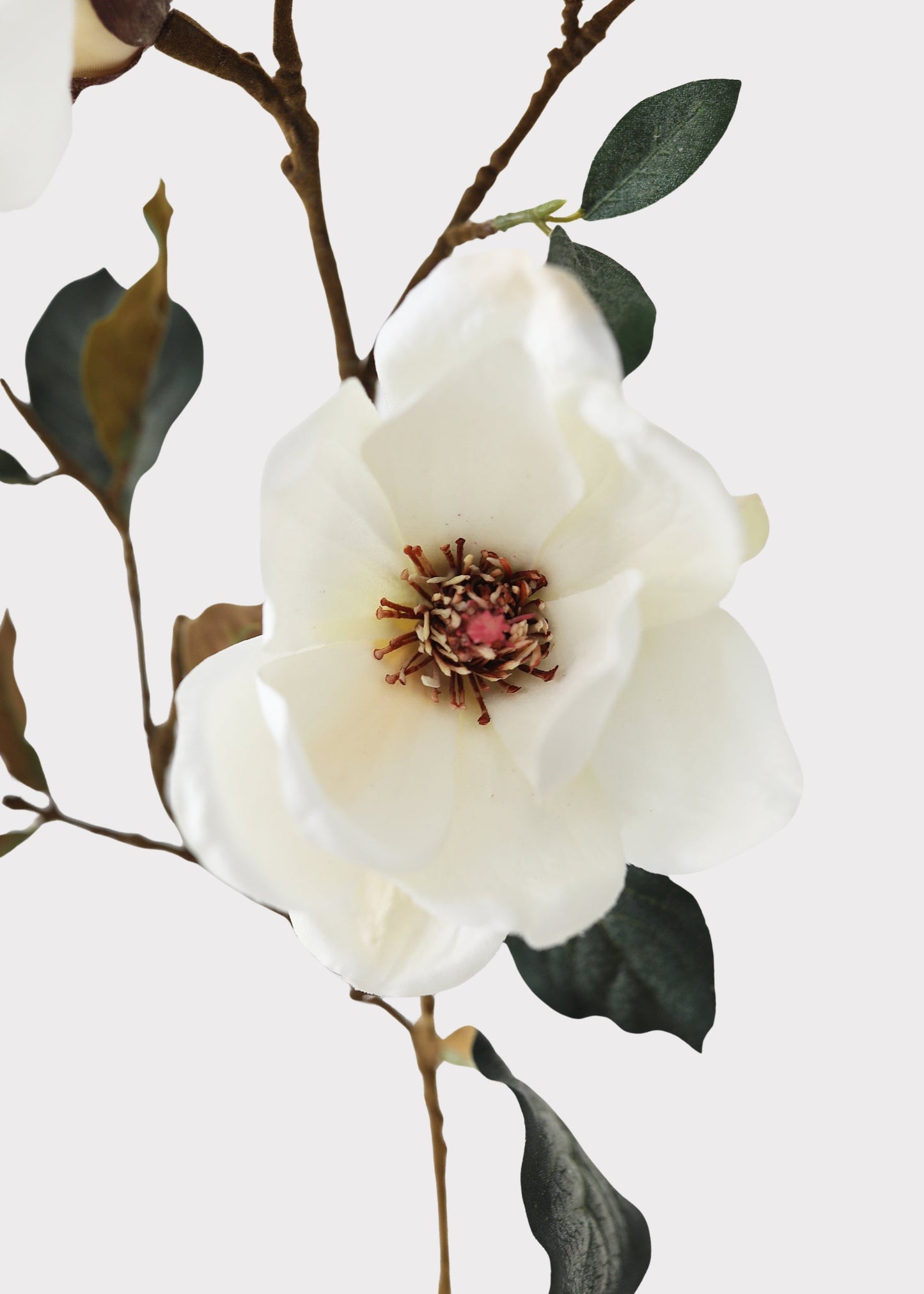 SAVE- Cream Magnolia Fake Flower Branch - 35"