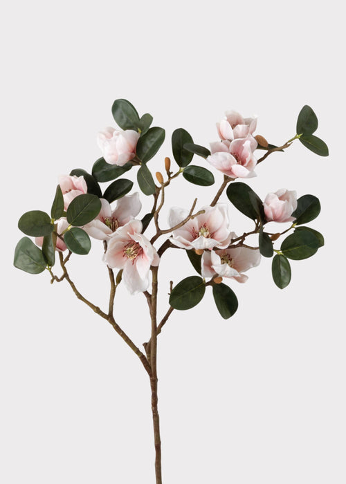 Artificial Magnolia Flower Branch in Blush - 40"