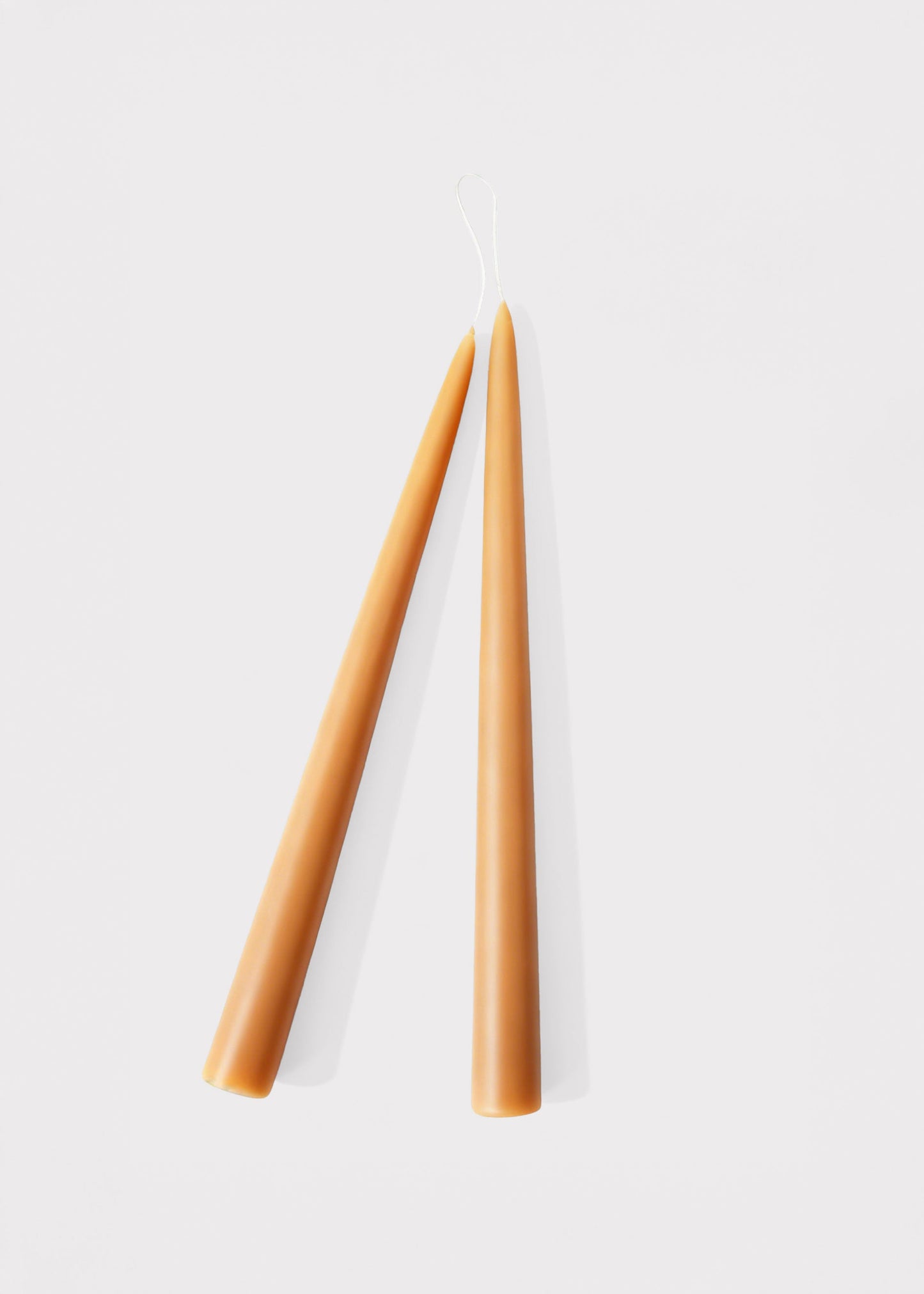 Set of 2 Caramel-Hued Dipped Taper Candles - 12"