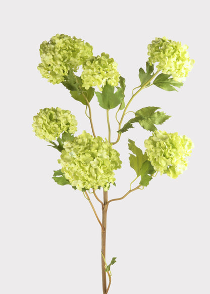 SAVE - Faux Flowers Snowball Flower Stem in Green - 43.5"