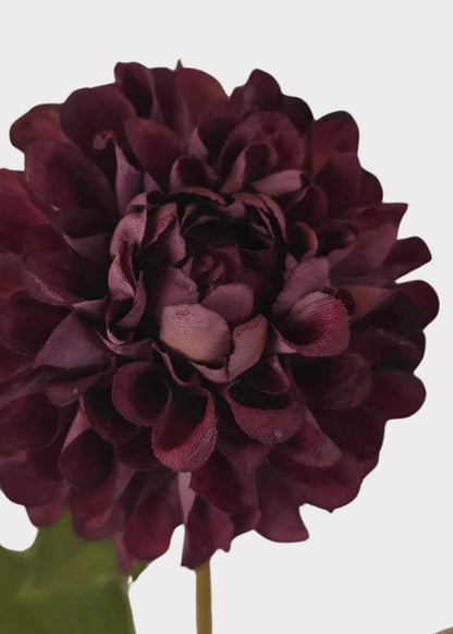 Artificial Dahlia Flower in Burgundy - 20"