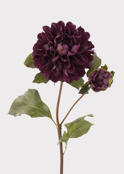Artificial Dahlia Flower in Burgundy - 20"