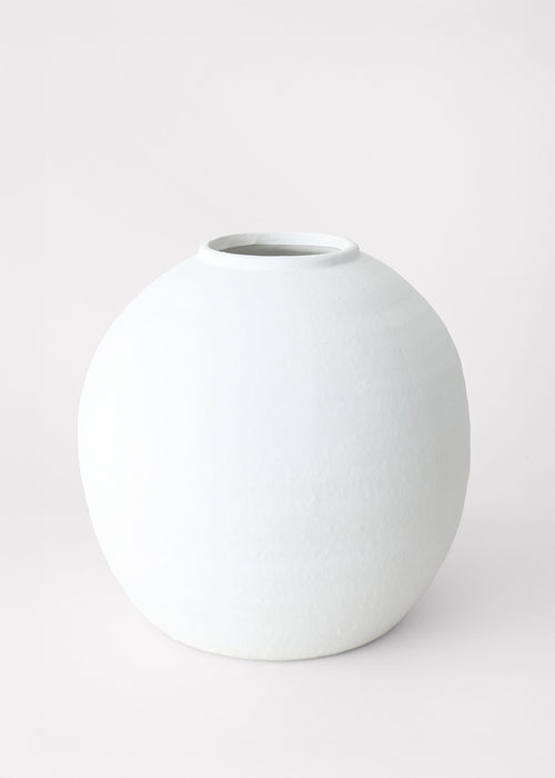 White Concrete Konos Vase - 10.75"