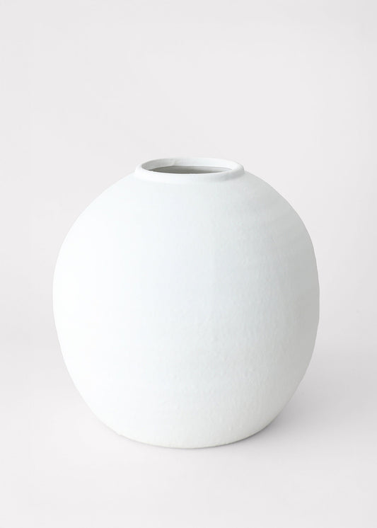 White Concrete Konos Vase - 10.75"